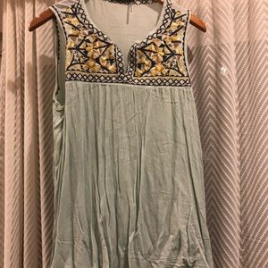 Mint green boho tank